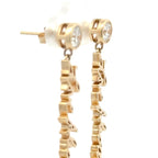 Your handwritten earrings in thick 14K gold dangle from sparkling half carat diamond studs. Each piece we make is custom and we will ensure your approval of the CAD design prior to production.