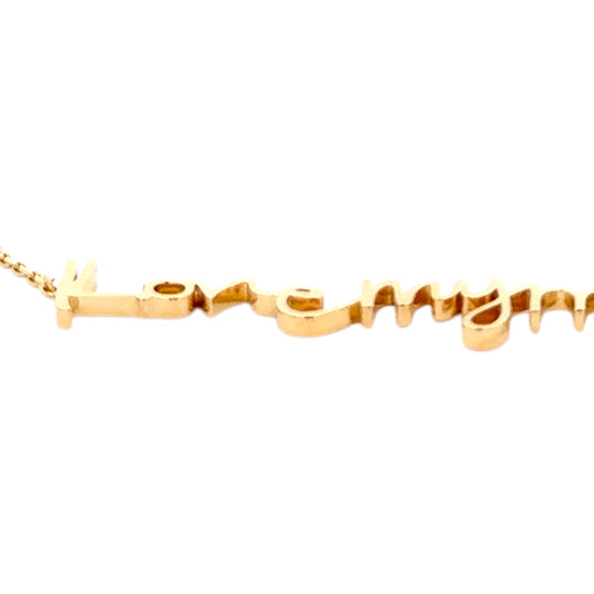 I love my mom 14K gold handwritten custom pendant