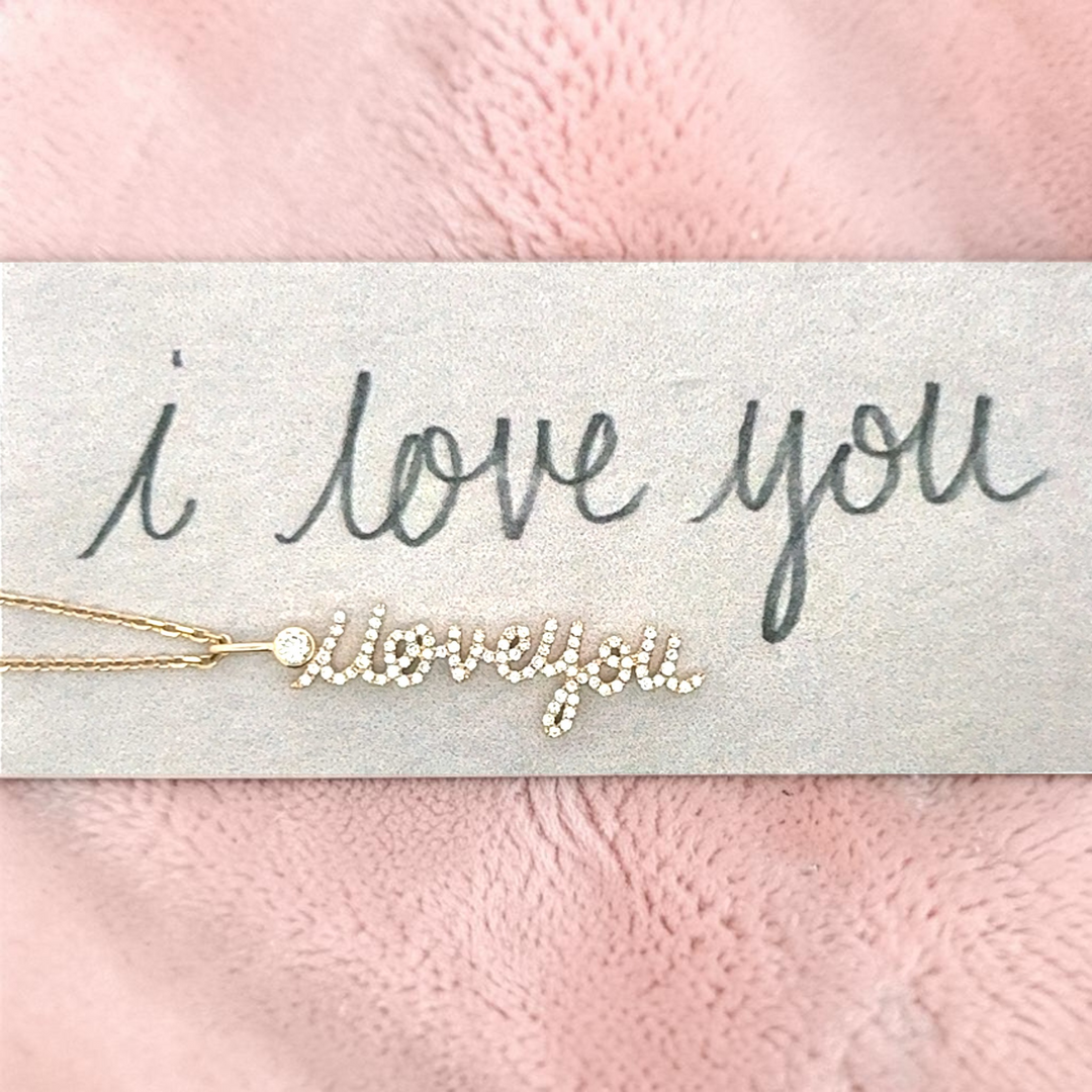14K yellow, white or rose gold
2mm thick

Ethically-sourced, bezel-set round diamond (total weight: ~0.06 cts, excluding pave diamonds)
Pendant height and length vary by piece, and will be approved by you prior to crafting
Optional: 1.1mm diamond-cut chain w/ lobster clasp and adjustable loops for 16, 17 &amp;amp; 18 inch length