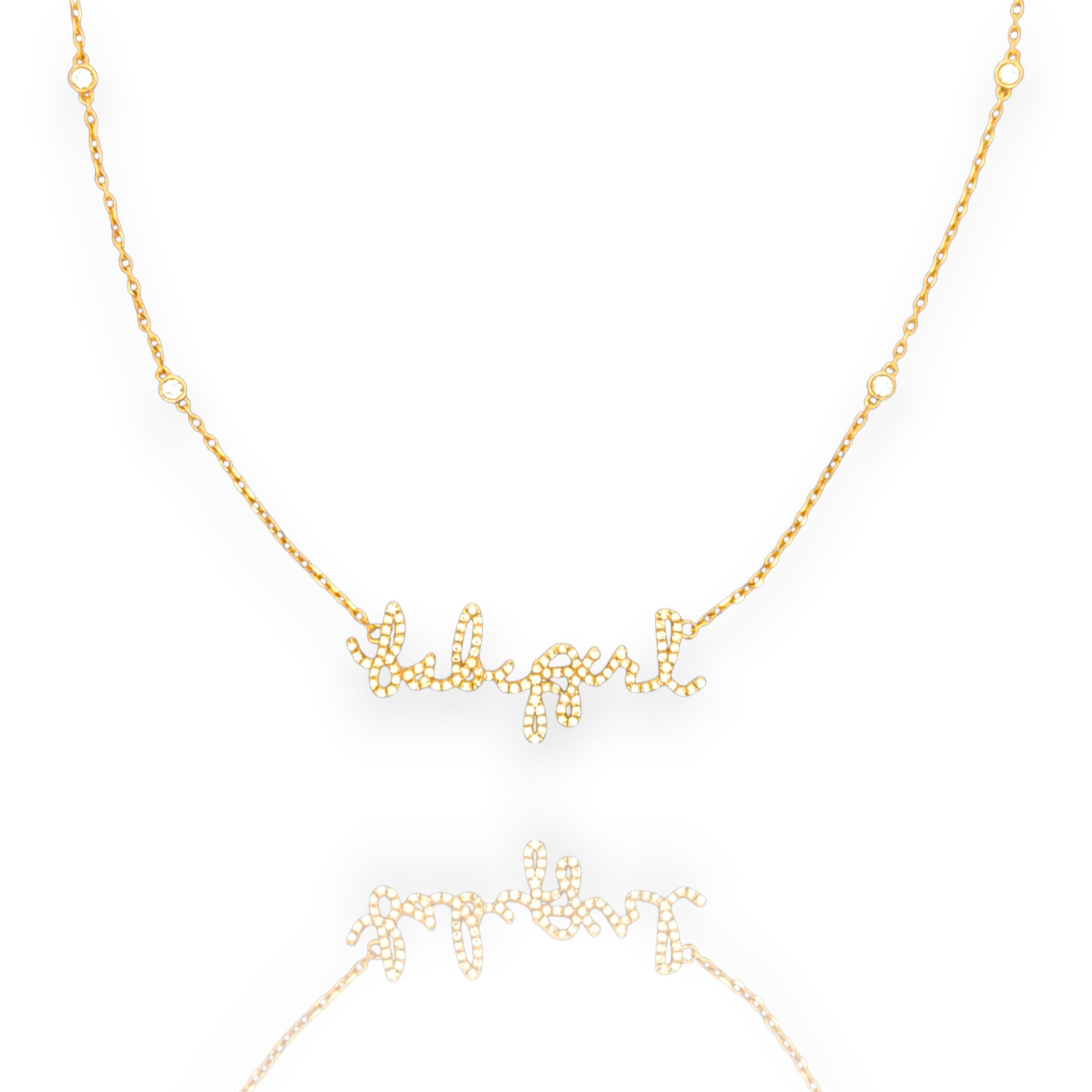 Handwritten Pave Necklace