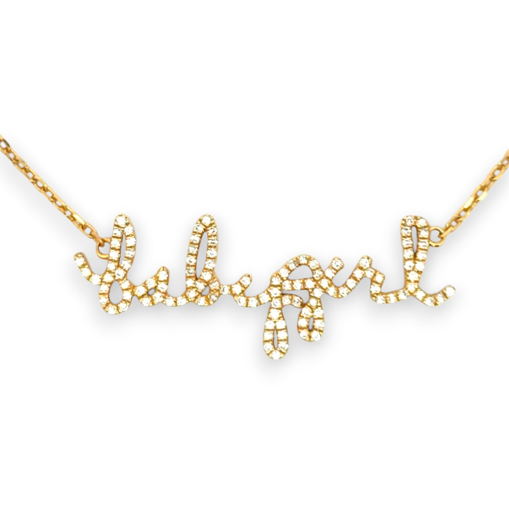 Handwritten Pave Necklace