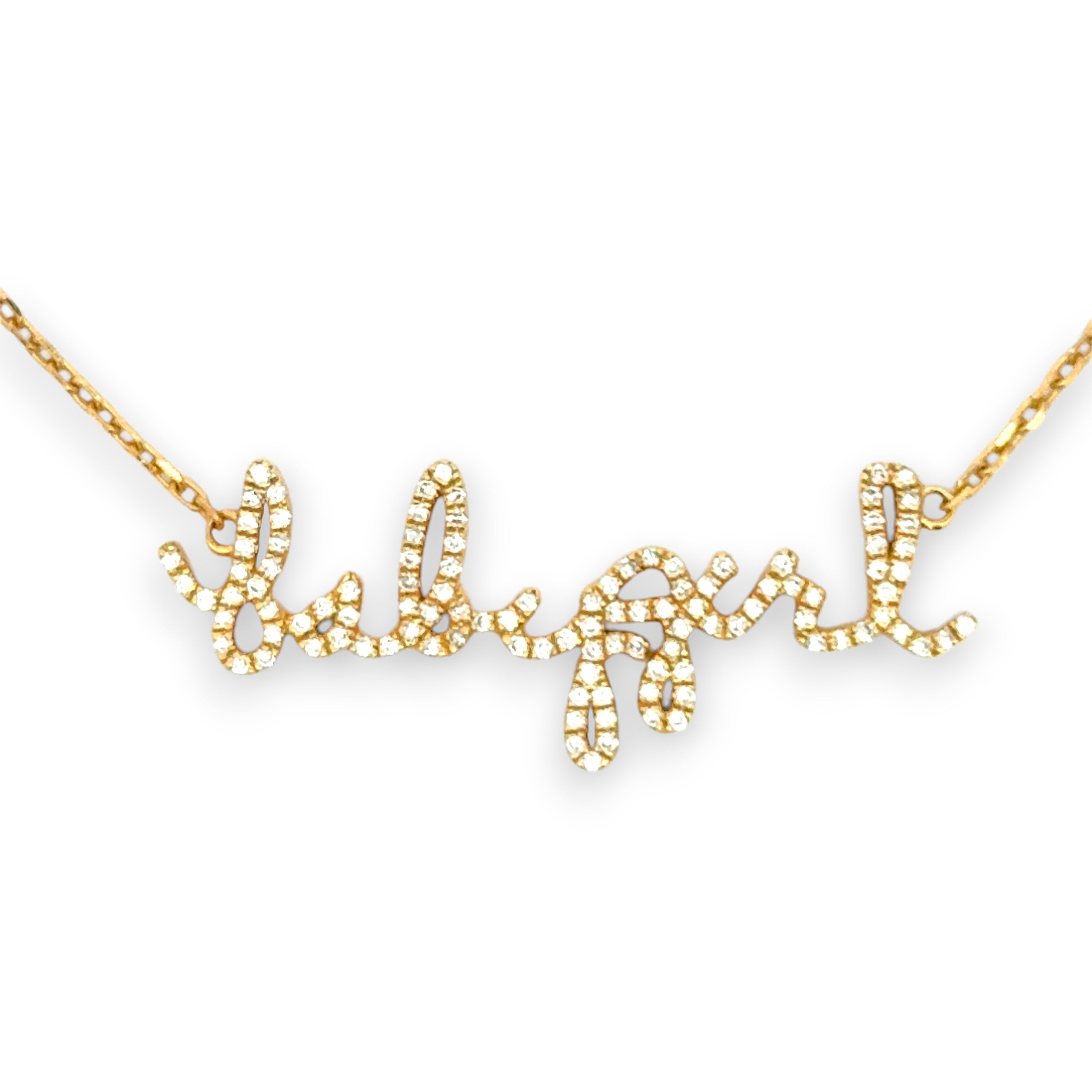 Handwritten Pave Necklace