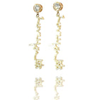 Earring 15+ letter design. Unique handwritten earrings in thick 14K gold, encrusted in pave diamonds, dangle from sparkling half carat diamond studs. Pieces are cast in 14K yellow, white, or rose gold and all of them include diamonds.